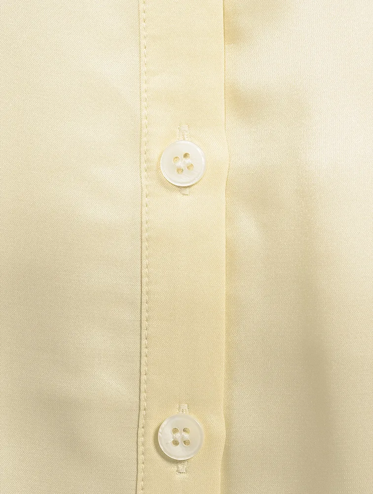 Light Satin Button-Up Slip Skirt