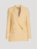 Tailored Double-Breasted Suit Jacket