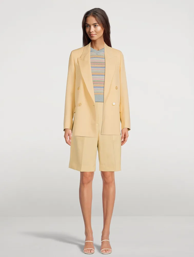 Tailored Double-Breasted Suit Jacket
