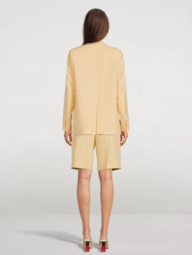 Tailored Double-Breasted Suit Jacket
