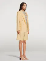 Tailored Double-Breasted Suit Jacket