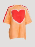 Cotton T-Shirt With Tie-Dye Heart