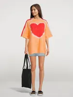 Cotton T-Shirt With Tie-Dye Heart