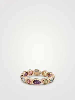 Classique Linéa 14K Gold Eternity Ring With Multicolour Stones