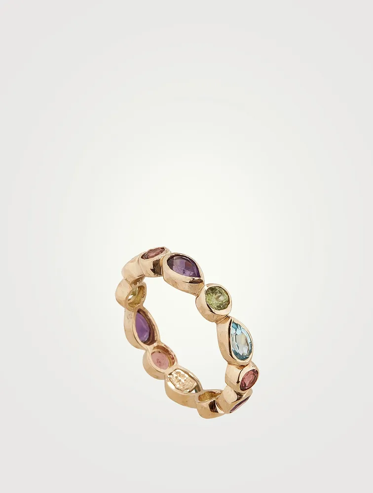 Classique Linéa 14K Gold Eternity Ring With Multicolour Stones