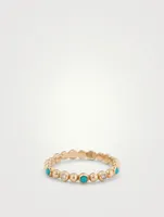 Dew Drop Étoile 14K Gold Ring With Diamonds And Turquoise