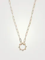 Dew Drop 14K Gold Marine Story Catcher Oval Chain Necklace