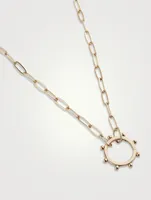 Dew Drop 14K Gold Marine Story Catcher Oval Chain Necklace