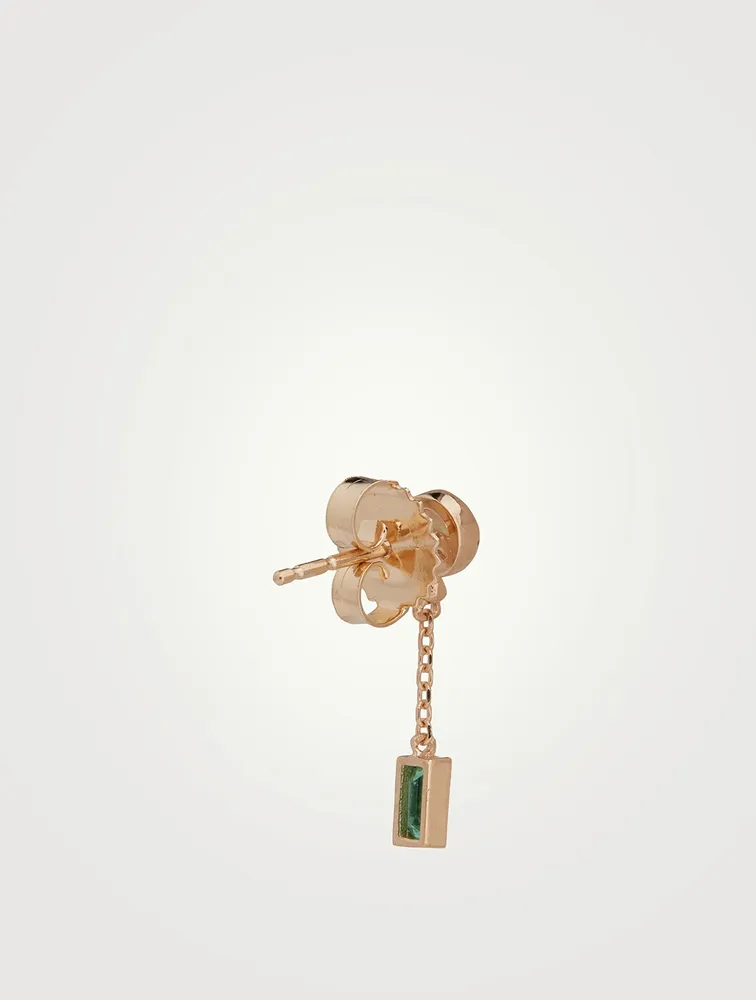 Cléo Carré 14K Gold Chain Drop Earrings With Opal And Emeralds