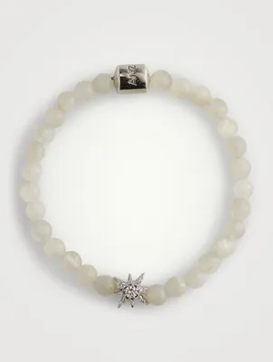 Bohème Faceted Moonstone And Sterling Silver Bracelet With White Topaz
