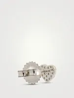 Love Letter Sterling Silver Pavé Heart Stud Earring With White Sapphire