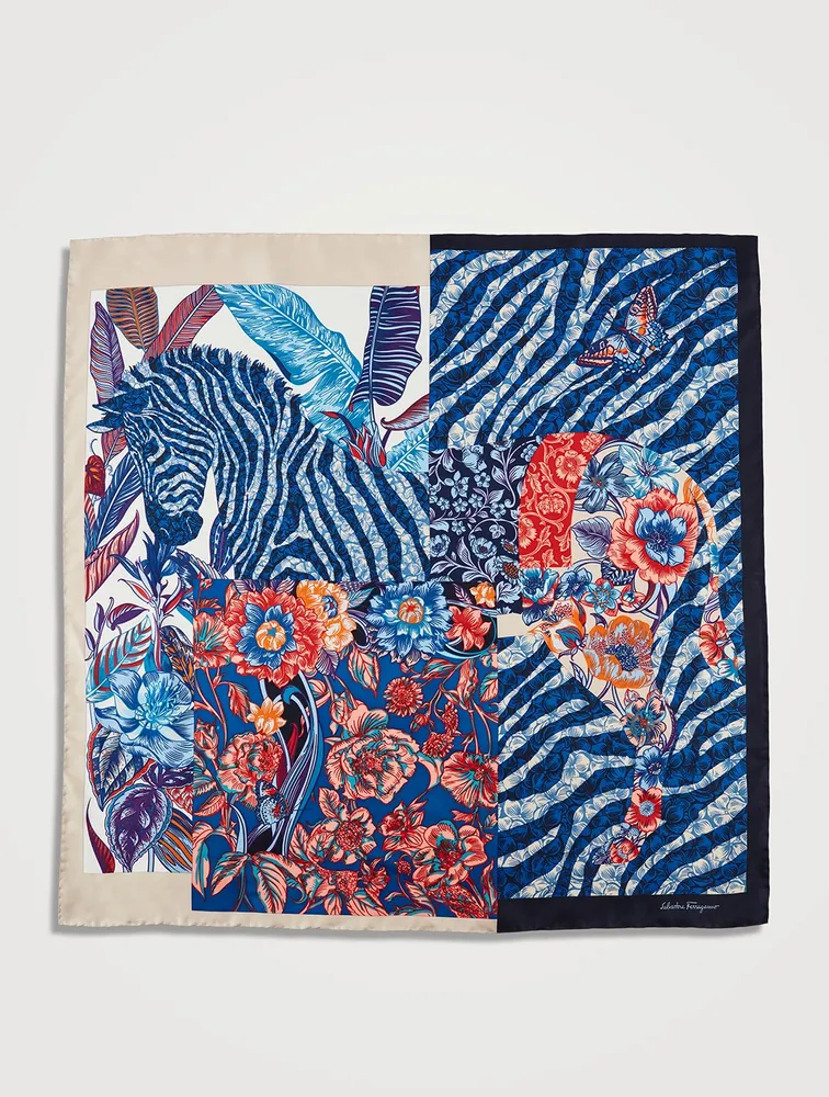 Silk Scarf In Zebra Print