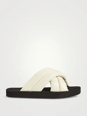Float Padded Leather Slide Sandals
