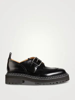 Buckled Leather Lug-Sole Loafers