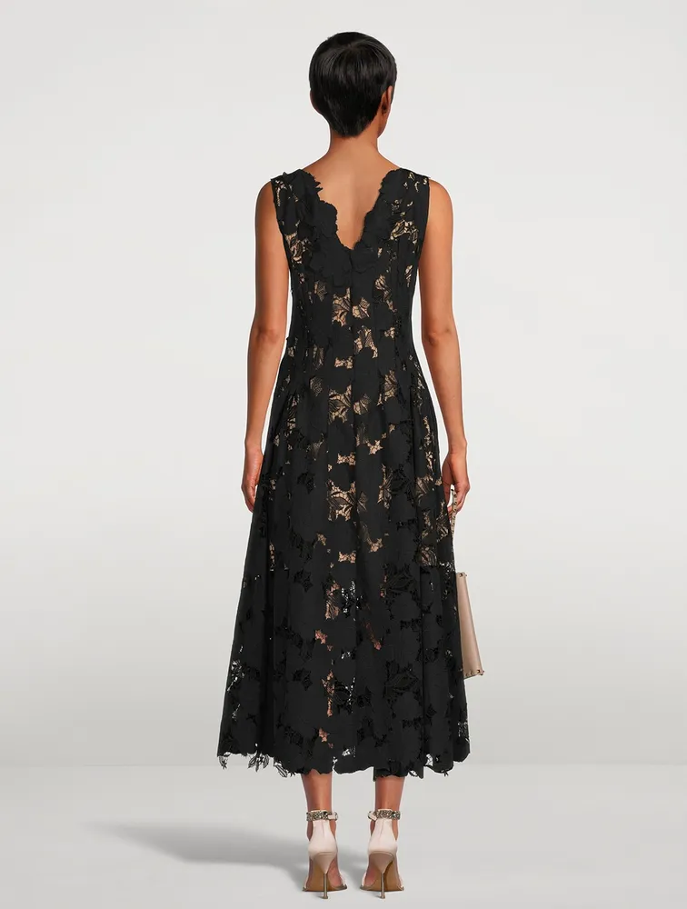 Magnolia Guipure Lace Midi Dress