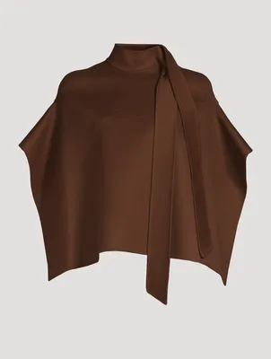 Mini Wool And Cashmere Cape With Scarf