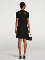 Crepe Sheath Dress With Flower Cut-Outs