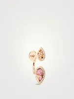 S And XS Motif Serpent Bohème Stud Earring With Garnet And Diamonds