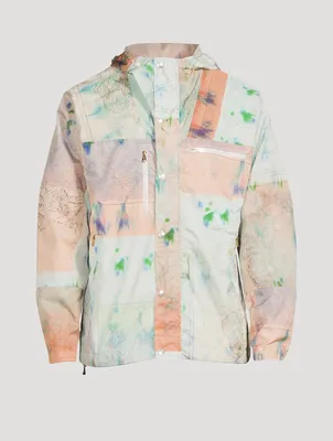 Hooded Anorak Jacket Map Print