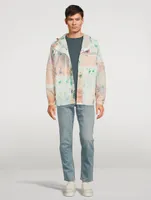 Hooded Anorak Jacket Map Print