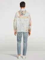 Hooded Anorak Jacket Map Print