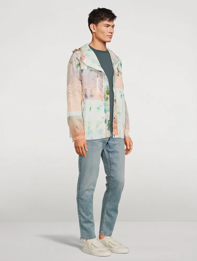 Hooded Anorak Jacket Map Print
