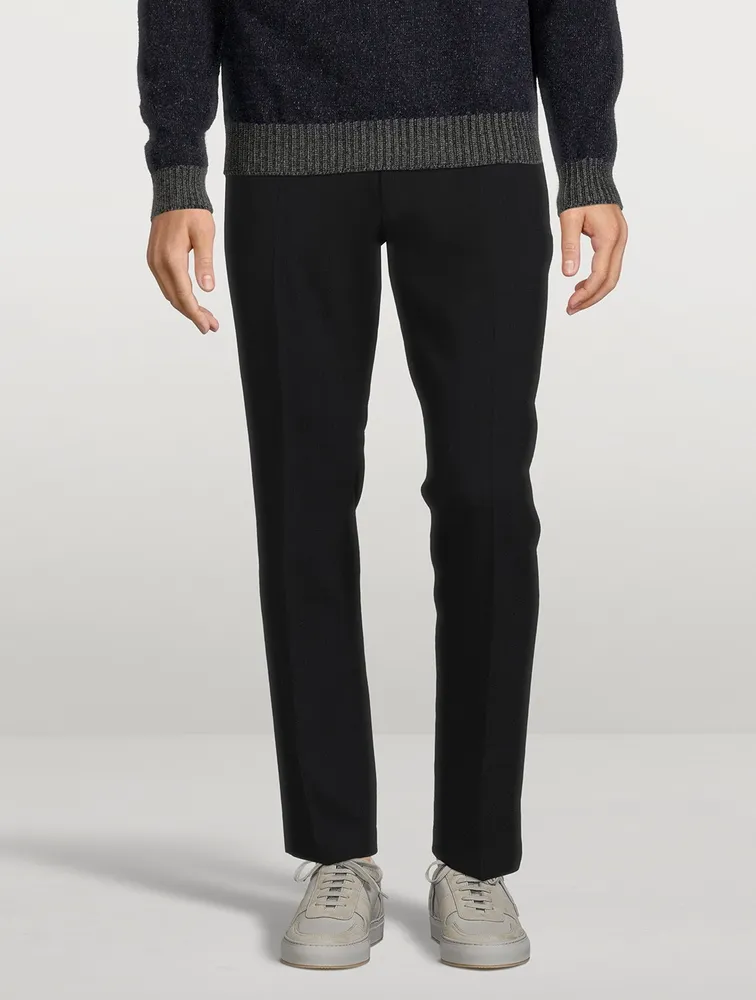 3D Wool-Blend Drawstring Pants