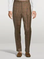 Wool Slim-Fit Pants Check Print