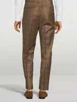 Wool Slim-Fit Pants Check Print