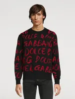 Wool-Blend Jacquard Logo Sweater