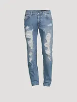 Distressed Slim-Fit Jeans