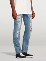 Distressed Slim-Fit Jeans