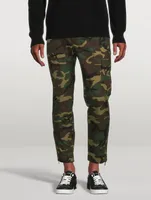 Cotton Cargo Jogger Pants Camo Print