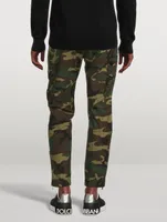 Cotton Cargo Jogger Pants Camo Print