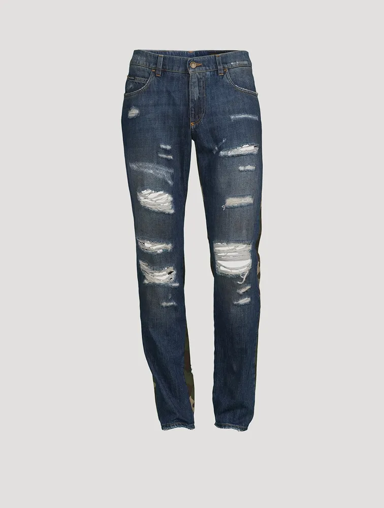 Slim-Fit Jeans With Camo Print