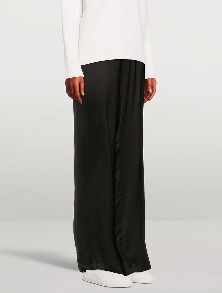 Crepe Satin Palazzo Pants