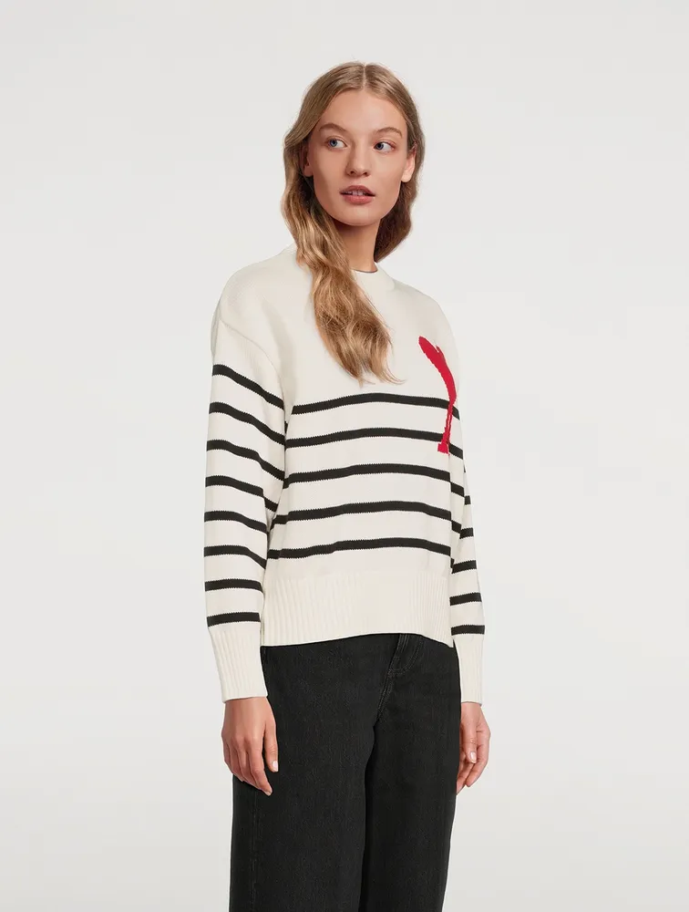 Ami De Cœur Striped Cotton And Wool Sweater