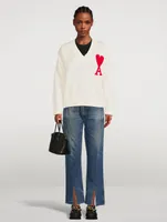 Ami De Cœur Cotton And Wool V-Neck Sweater