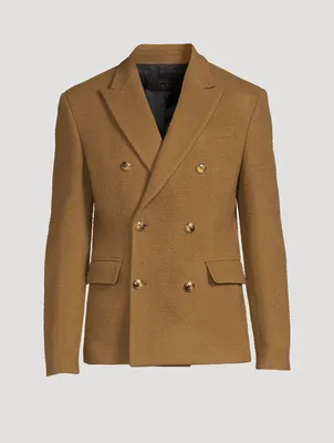 Wool-Blend Double-Breasted Jacket