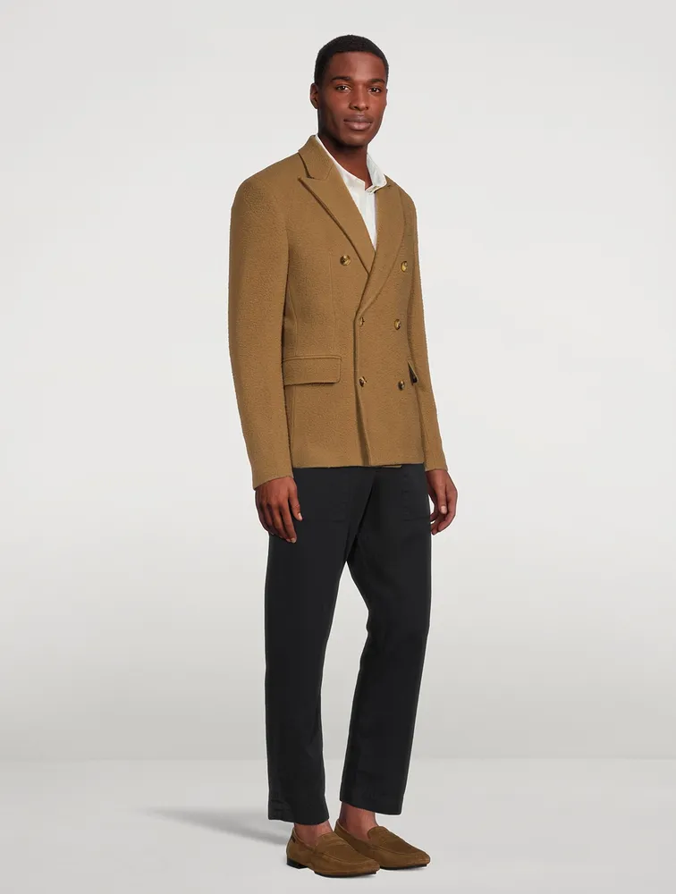 Wool-Blend Double-Breasted Jacket