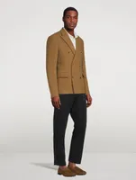Wool-Blend Double-Breasted Jacket
