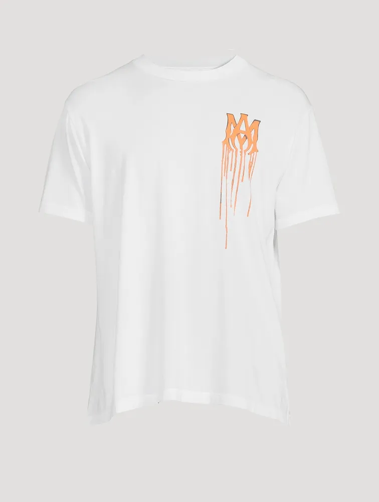 Amiri Paint Drip Am Logo T-Shirt Black/Orange