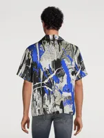 Silk Bowling Shirt Paint Splatter Print