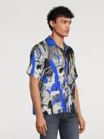 Silk Bowling Shirt Paint Splatter Print