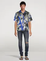 Silk Bowling Shirt Paint Splatter Print