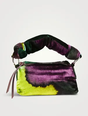 Puffy Velvet Shoulder Bag In Tie-Dye Print