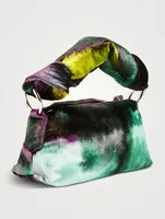 Puffy Velvet Shoulder Bag In Tie-Dye Print