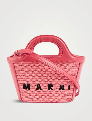 Micro Tropicalia Raffia And Leather Tote Bag