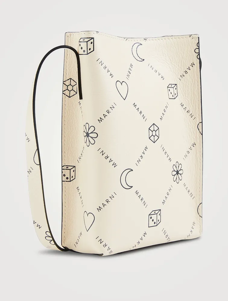 Nano Museo Leather Tote Bag In Logo Print