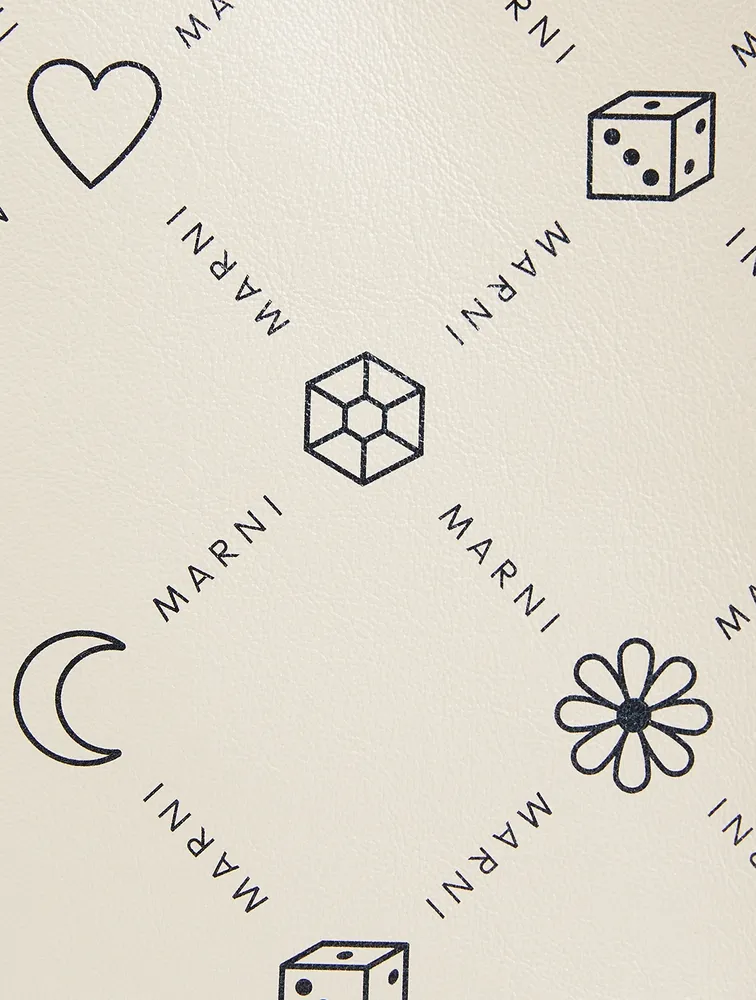 Nano Museo Leather Tote Bag In Logo Print